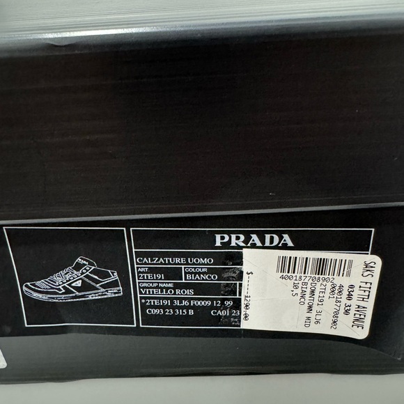 Prada Downtown Mid-Top Sneakers White Men’s UK 10.5/US 11.5 - Picture 6 of 7